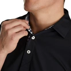 FootJoy Athletic Fit Lisle Solid Gingham Trim Self Collar Black Mens Golf Polo 6 FootJoy Athletic Fit Lisle Solid Gingham Trim Self Collar Black Mens Golf Polo -Golf Equipment Library 11986 2 cf904481 ae06 4d70 bf61 876abf3c0b9f