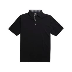 FootJoy Athletic Fit Lisle Solid Gingham Trim Self Collar Black Mens Golf Polo 7 FootJoy Athletic Fit Lisle Solid Gingham Trim Self Collar Black Mens Golf Polo -Golf Equipment Library 11986 3 66648050 d32b 4e09 b435 9634e903314c