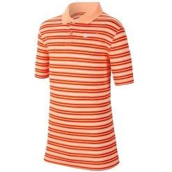 Nike Victory Stripe Boys Golf Polo -Golf Equipment Library 13425 892ORNGPULSE
