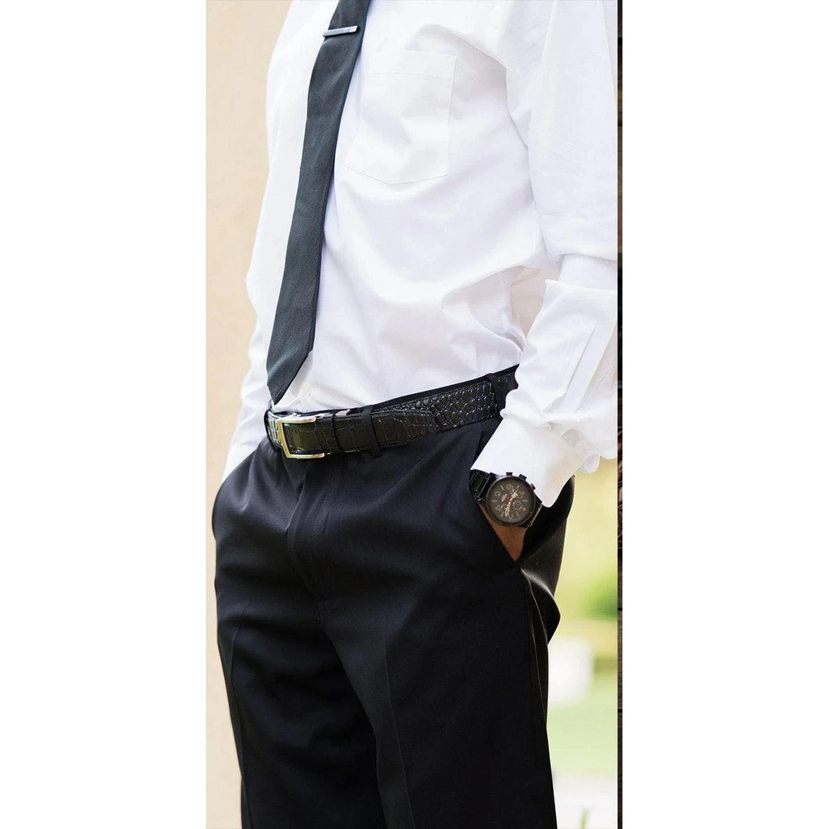 Nexbelt Alligator 2.0 Black Mens Dress Belt 2 Nexbelt Alligator 2.0 Black Mens Dress Belt - Image 2