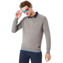 Oakley Linksmen Mens Golf Sweater -Golf Equipment Library 17713 HEATHERGREY