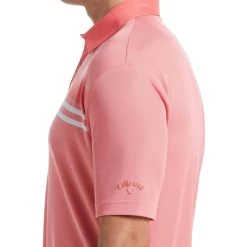 Callaway Birdseye Block Mens Golf Polo -Golf Equipment Library 17876 SUNKISTCORAL 1