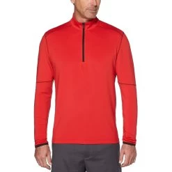 Callaway Swing Tech Outlast Mens Golf 1/4 Zip -Golf Equipment Library 17878 LYCHEE