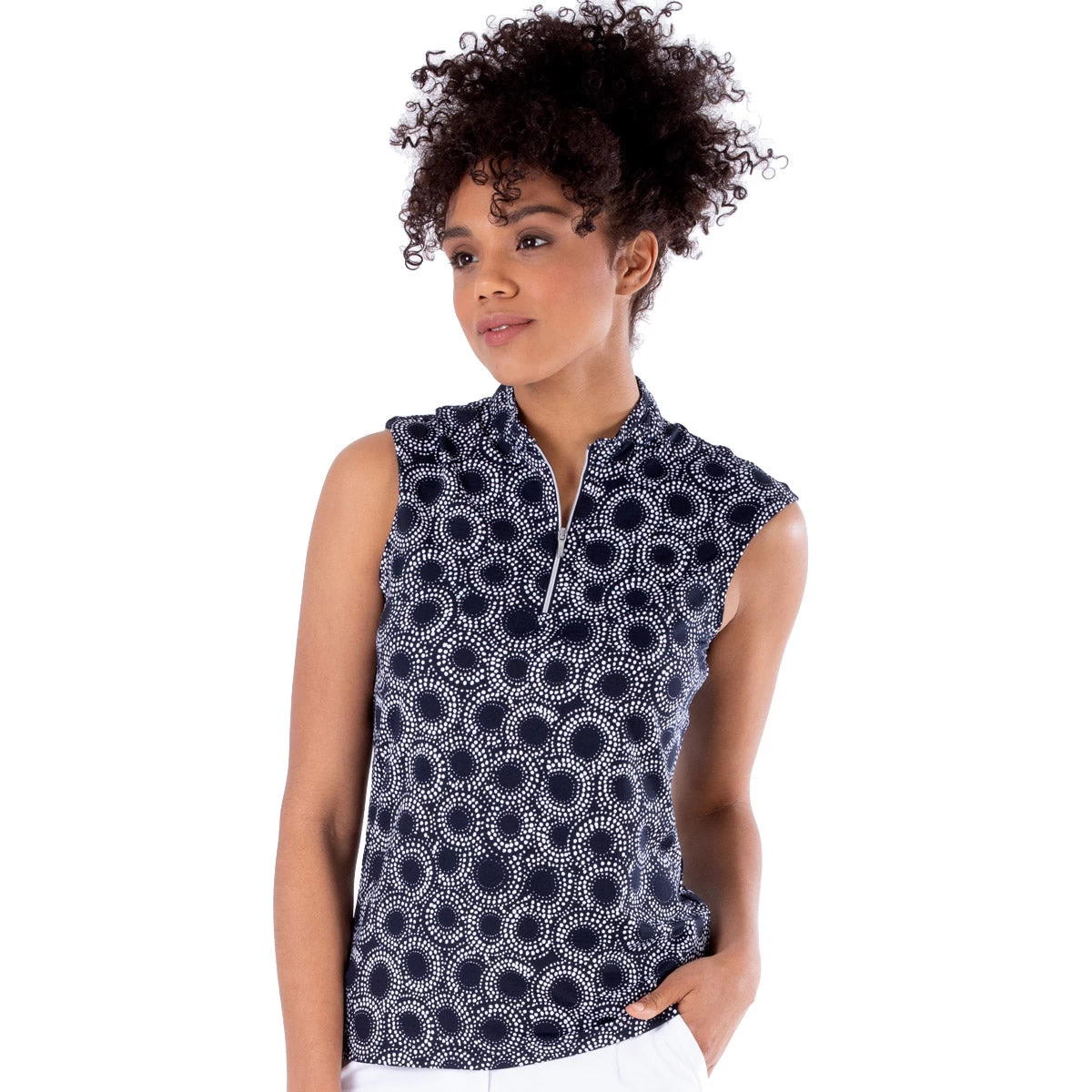 NVO Layla Mock Navy Womens Golf Polo 1 NVO Layla Mock Navy Womens Golf Polo