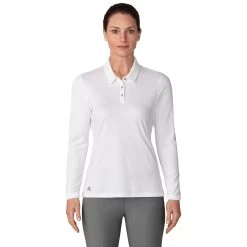 Adidas Golf Adidas Performance White Womens Long Sleeve Golf Polo