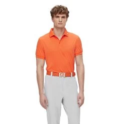 J.Lindeberg J. Lindeberg Tour Tech Amer Fit Lava Orange Mens Golf Polo
