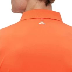 J.Lindeberg J. Lindeberg Tour Tech Amer Fit Lava Orange Mens Golf Polo -Golf Equipment Library 19477 LAVAORANGE 2
