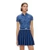 J.Lindeberg J. Lindeberg Alaya Jacquard Animal Midnight Womens Sleeveless Golf Polo