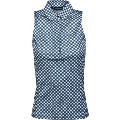 J.Lindeberg J. Lindeberg Dena Printed Womens Sleeveless Golf Polo 2021 -Golf Equipment Library 19689 GINGHAMNVYWHT d08c8fab d40e 43c9 92a9 3fa61e74c1c3