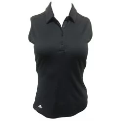 Adidas Golf Adidas Advantage Black Womens Sleeveless Golf Polo