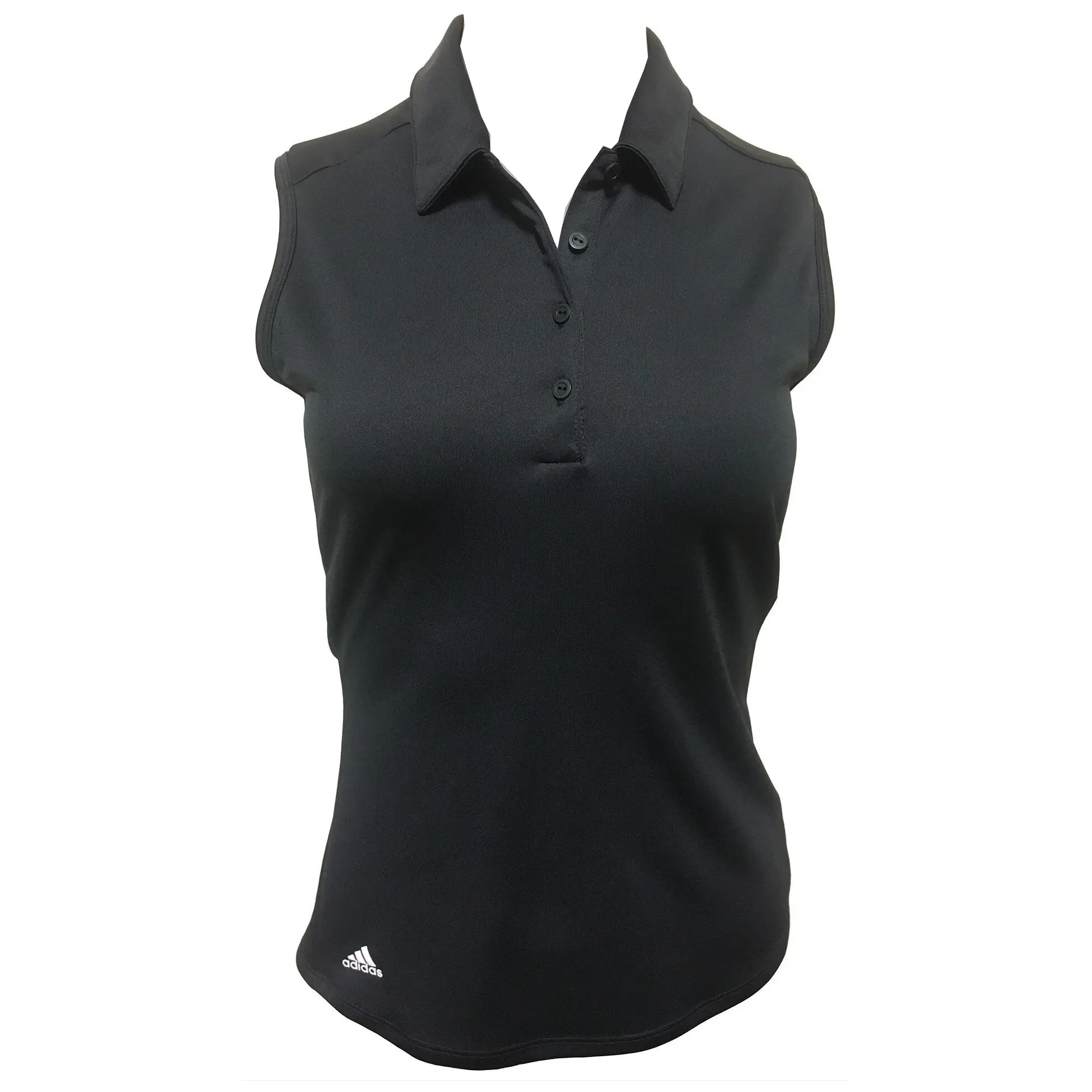 Adidas Golf Adidas Advantage Black Womens Sleeveless Golf Polo 1 Adidas Golf Adidas Advantage Black Womens Sleeveless Golf Polo