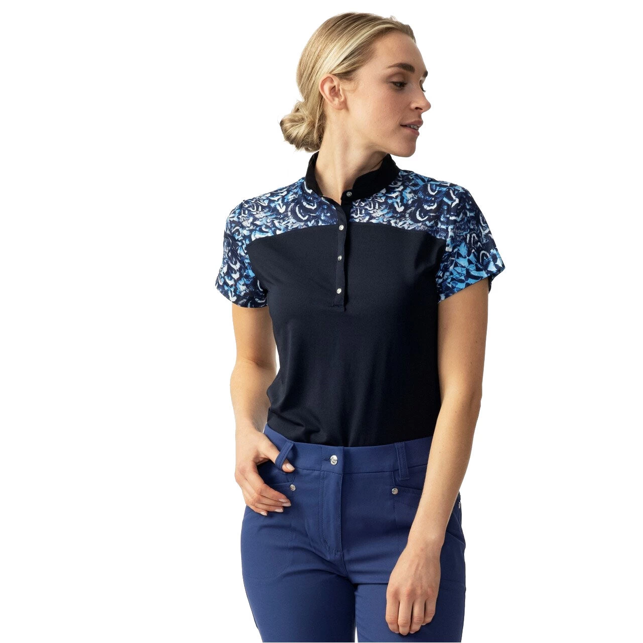 Daily Sports Sam Navy Womens Short Sleeve Golf Polo 1 Daily Sports Sam Navy Womens Short Sleeve Golf Polo