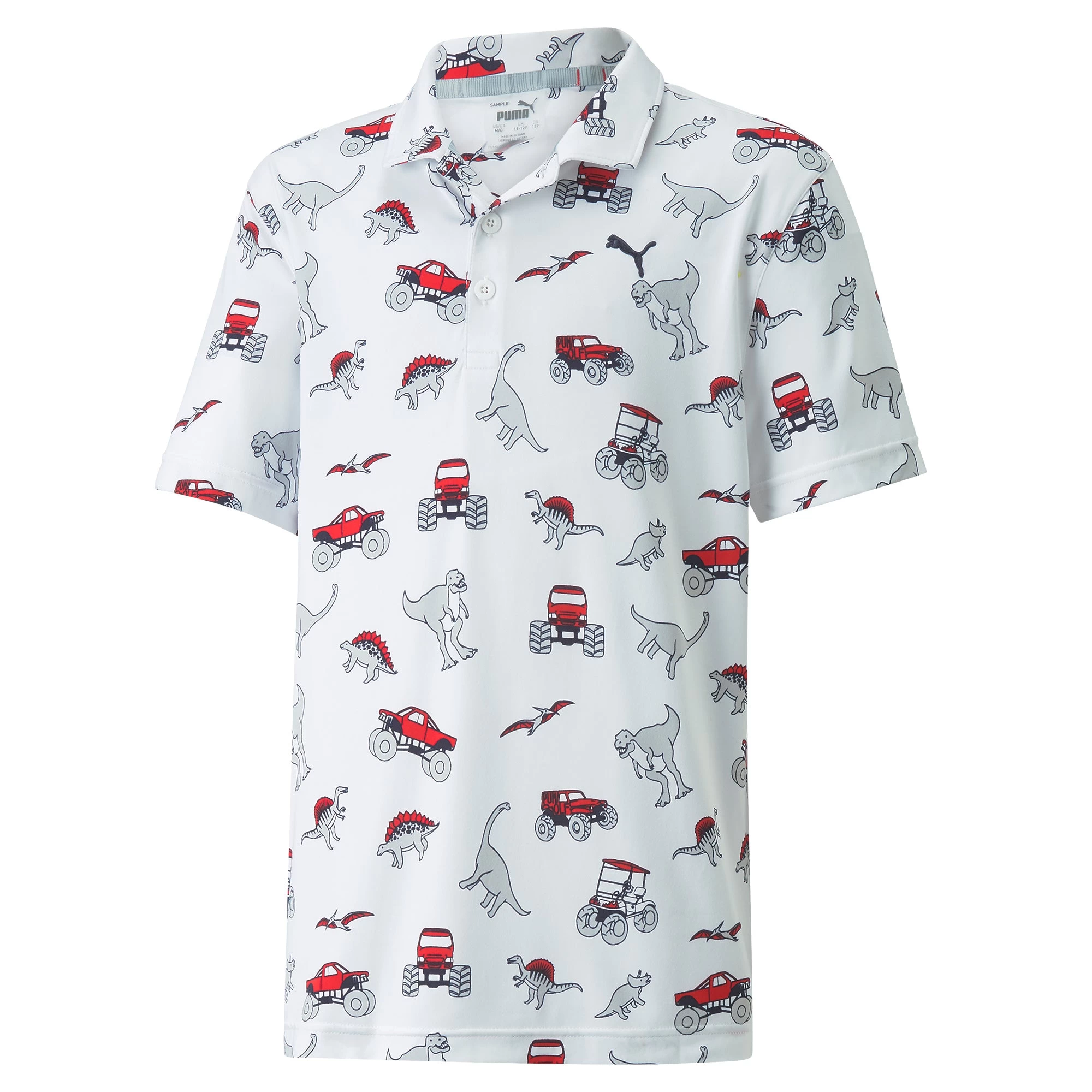 PUMA Golf Puma CLOUDSPUN Dino-Mite Boys Golf Polo 1 PUMA Golf Puma CLOUDSPUN Dino-Mite Boys Golf Polo