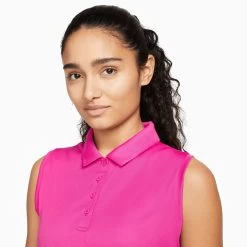 Nike Dri-FIT Victory Womens Sleeveless Golf Polo -Golf Equipment Library 23564 ACTIVEPINK621 2