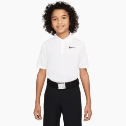 Nike Dri-FIT Victory Big Kids Boys Golf Polo -Golf Equipment Library 24413 WHITE100