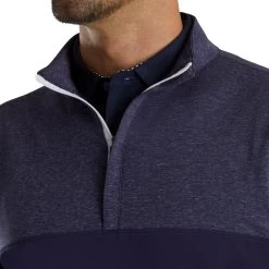 FootJoy Heather Yoke Navy Mens Golf 1/2 Zip -Golf Equipment Library 24744 NAVY 2 b88da6aa ed35 4cf4 8f7b 8286b436b4ce