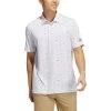 Adidas Golf Adidas Flag-Print Grey Hemp Mens Golf Polo