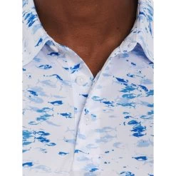 Robert Graham Nautical Net Knit Mens Golf Polo -Golf Equipment Library 25821 WHITE 2