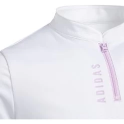 Adidas Golf Adidas HEAT.RDY Mock Girls Golf 1/4 Zip -Golf Equipment Library 26187 WHITELILAC100 2