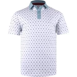 Swannies B-Frank White Arctic Mens Golf Polo
