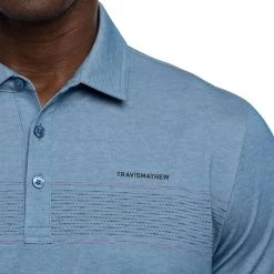 TravisMathew Island Traveler Mens Golf Polo -Golf Equipment Library 31049 HTHRBLUE4HTM 3