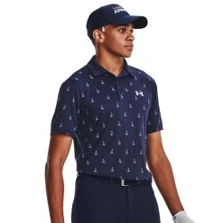 Under Armour Playoff 3.0 Printed Mens Golf Polo -Golf Equipment Library 31143 MIDNAVY412