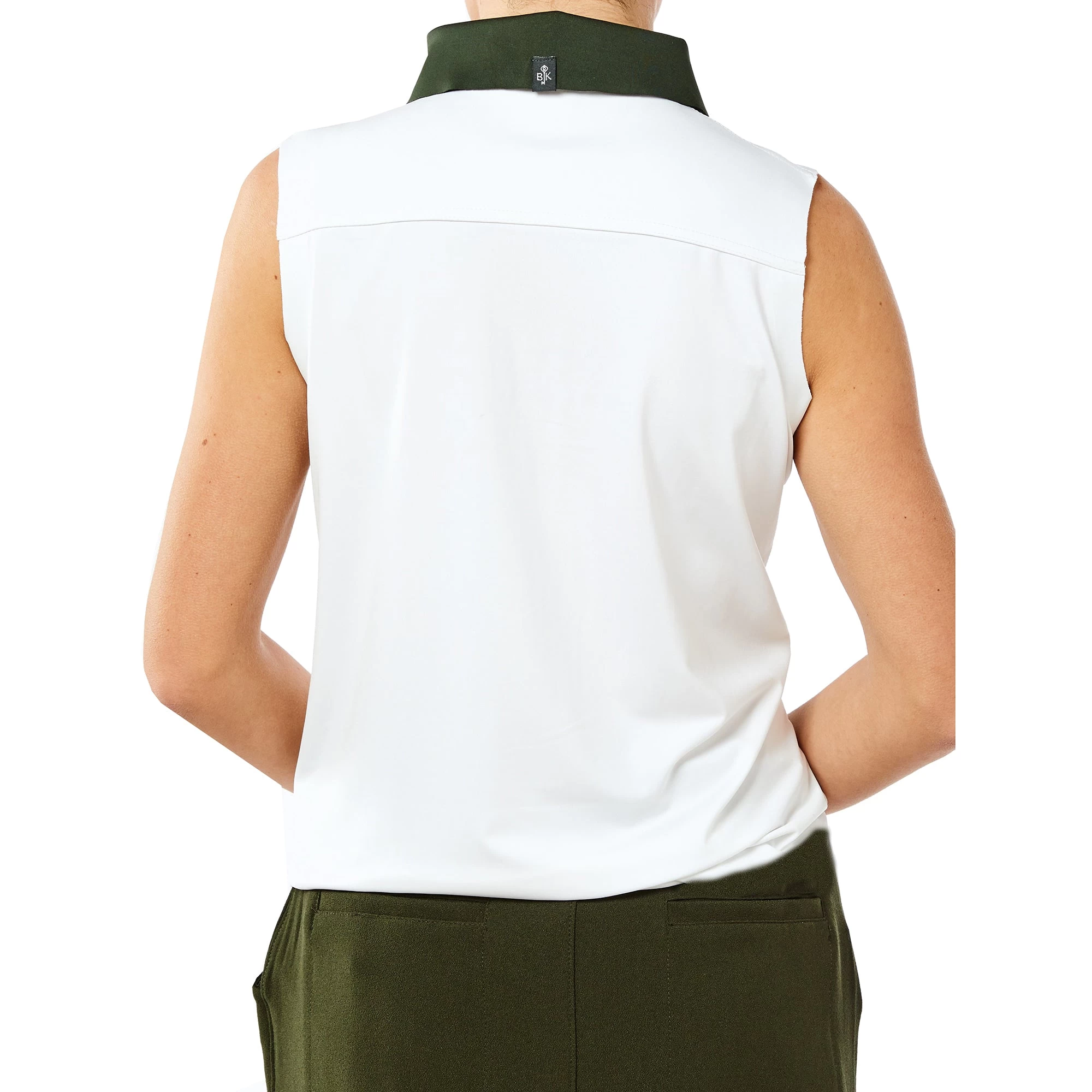 Belyn Key Contrast Womens Sleeveless Golf Polo 2 Belyn Key Contrast Womens Sleeveless Golf Polo - Image 2