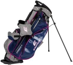 Tour Edge Exotics Xtreme 4 Stand Bags -Golf Equipment Library Xtreme 4 Carry Bag Navy Scratch Plaid Pink