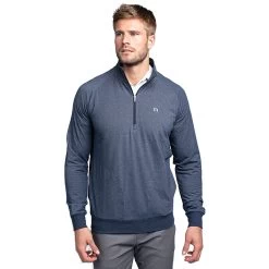 TravisMathew Zachary Mens Golf 1/2 Zip -Golf Equipment Library ZACHARY HTHBLUENIGHTS